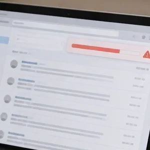 Email inbox in webmail showing a red mailbox full storage warning banner
